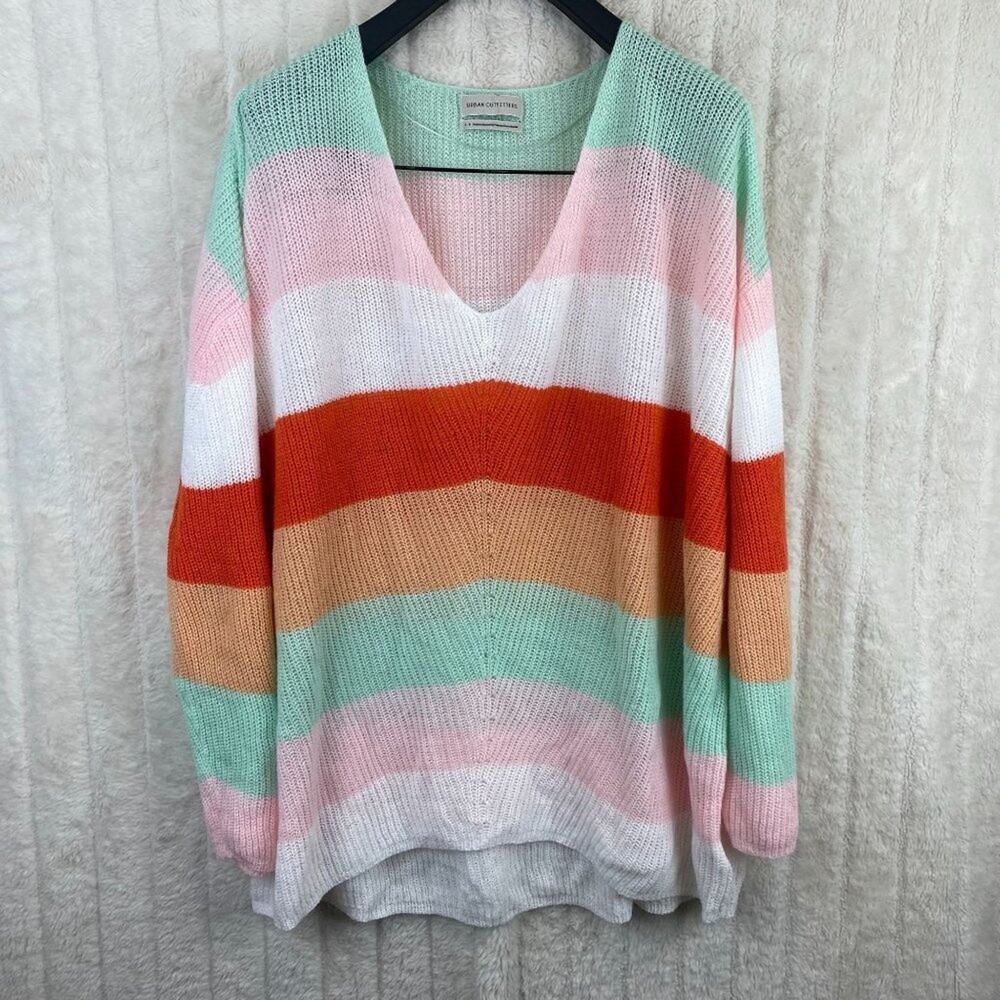 Urban Outfitters Striped Lightweight Knit Sweater Women's Size Large